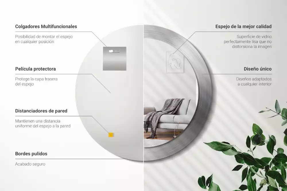 Spiegel rund Metall-Imitation