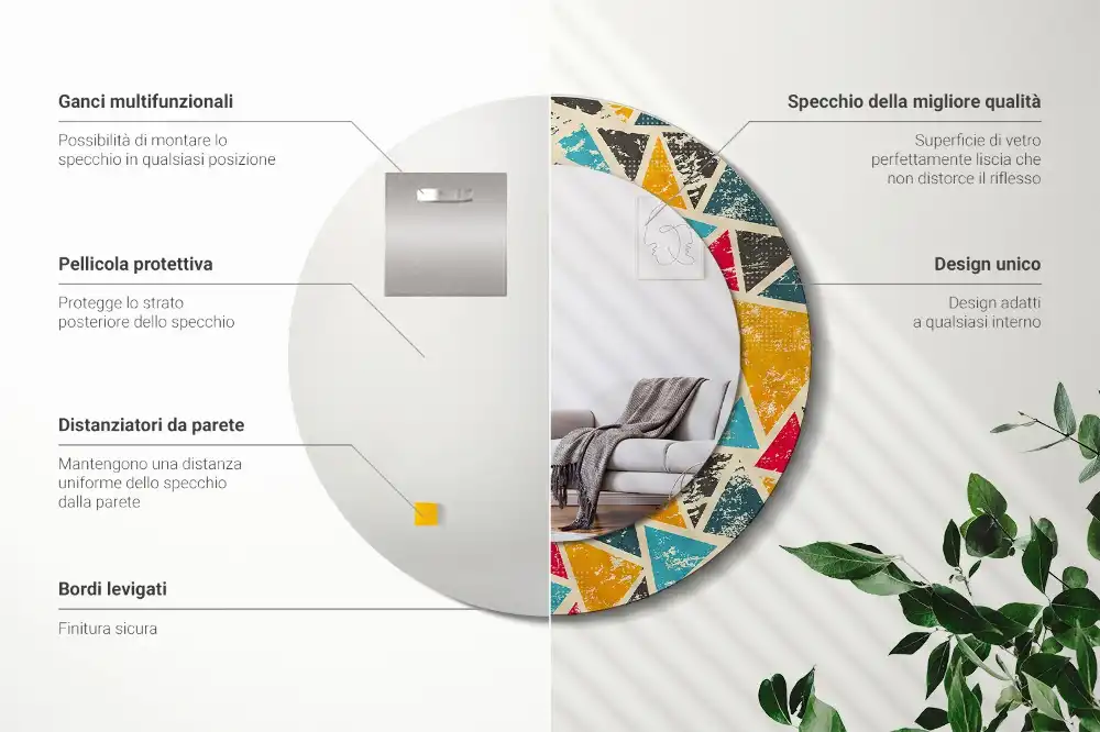 Runden spiegel Retro-Komposition