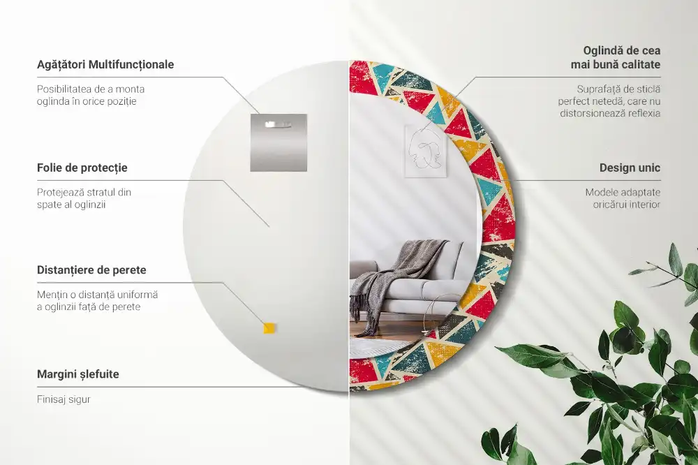 Runden spiegel Retro-Komposition