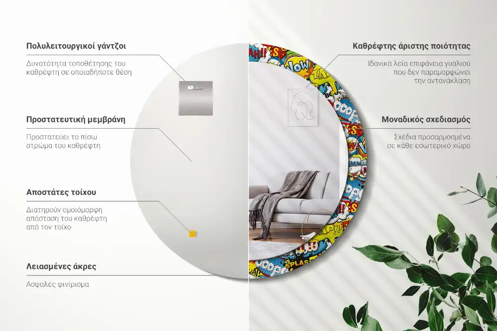 Runden spiegel Comic-Stil-Muster