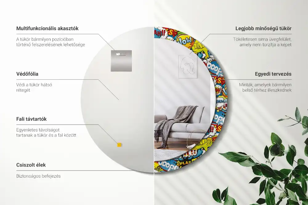 Runden spiegel Comic-Stil-Muster