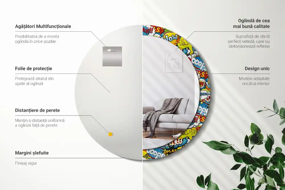 Runden spiegel Comic-Stil-Muster