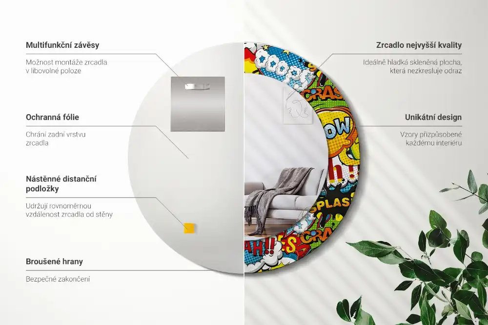 Runden spiegel Comic-Stil-Muster