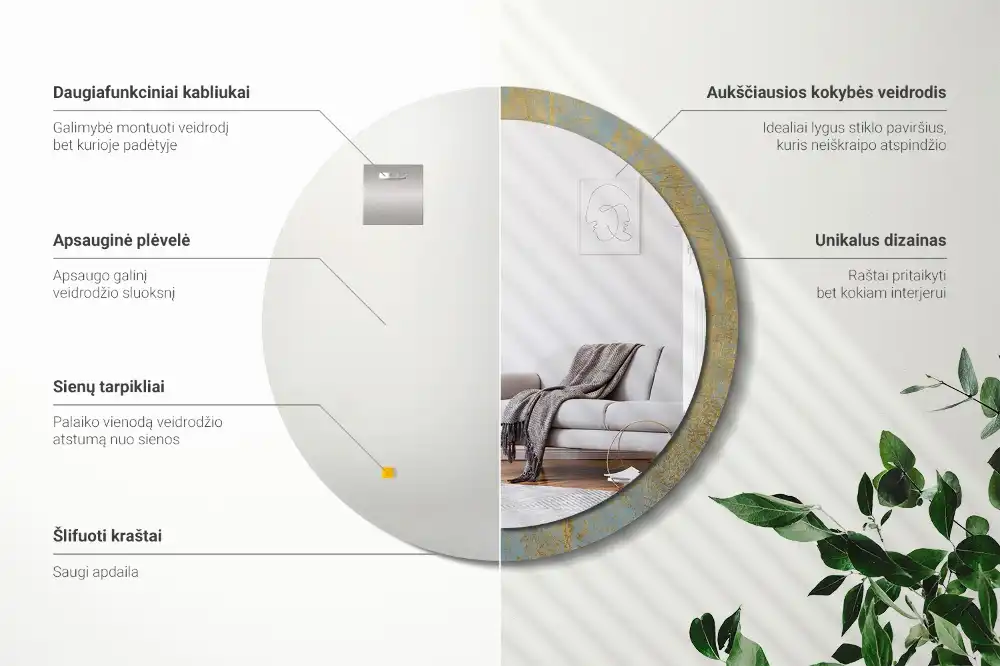 Spiegel rund Loft-Muster