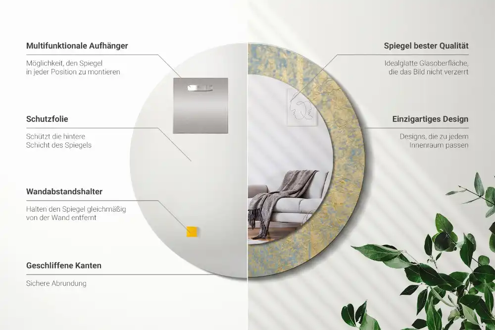 Spiegel rund Loft-Muster