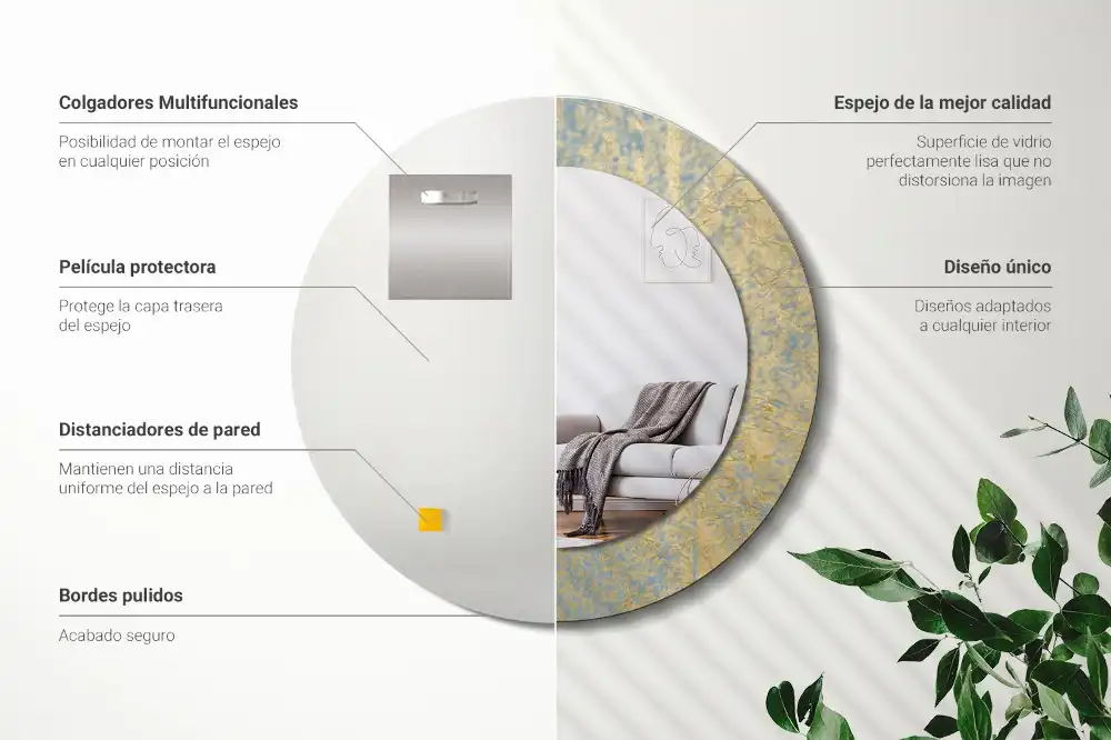 Spiegel rund Loft-Muster