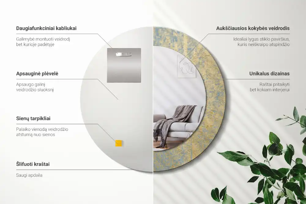 Spiegel rund Loft-Muster