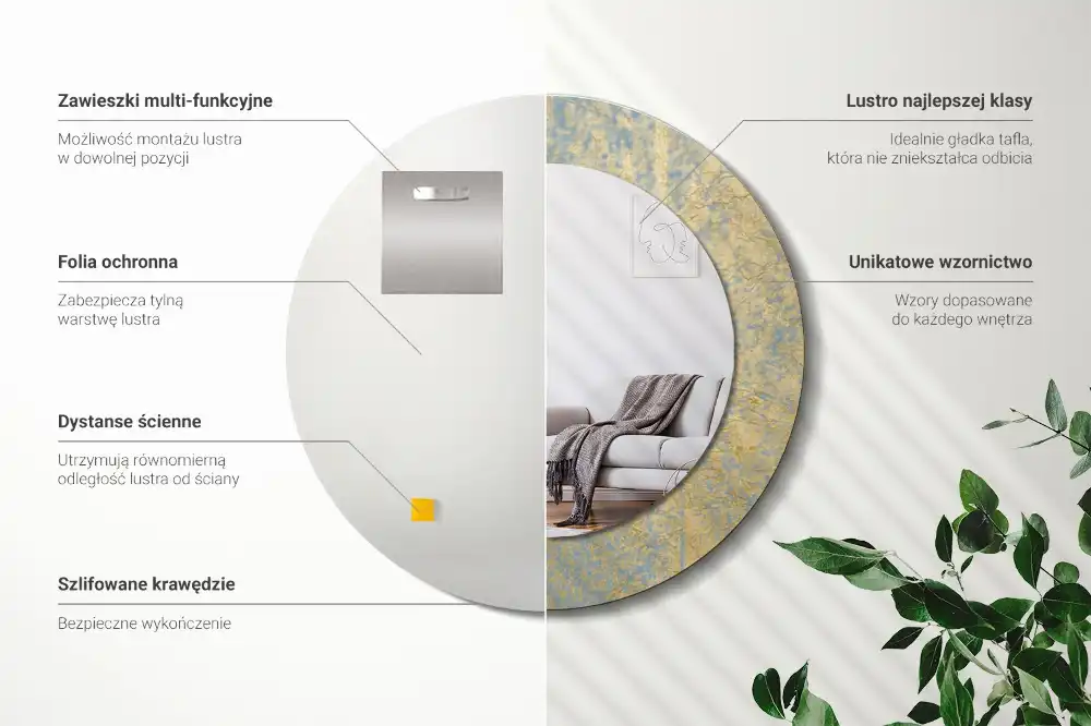 Spiegel rund Loft-Muster