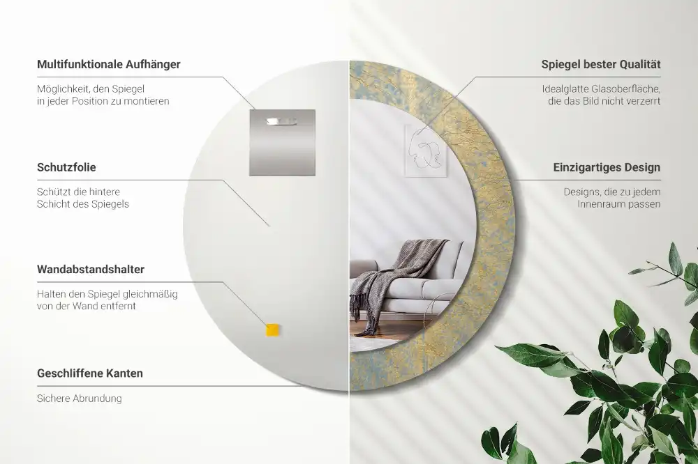 Spiegel rund Loft-Muster