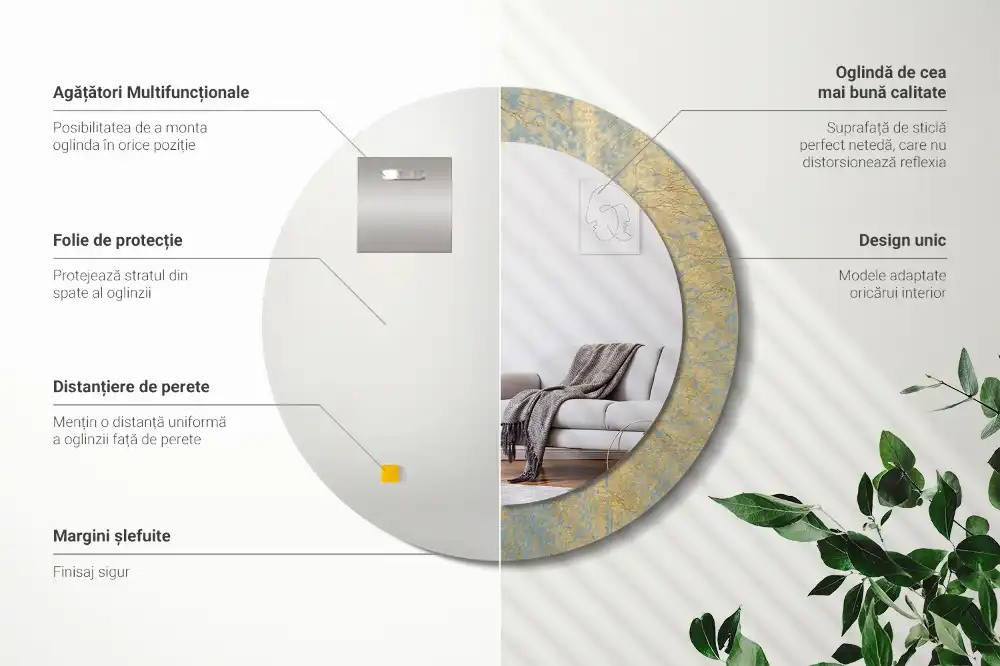 Spiegel rund Loft-Muster