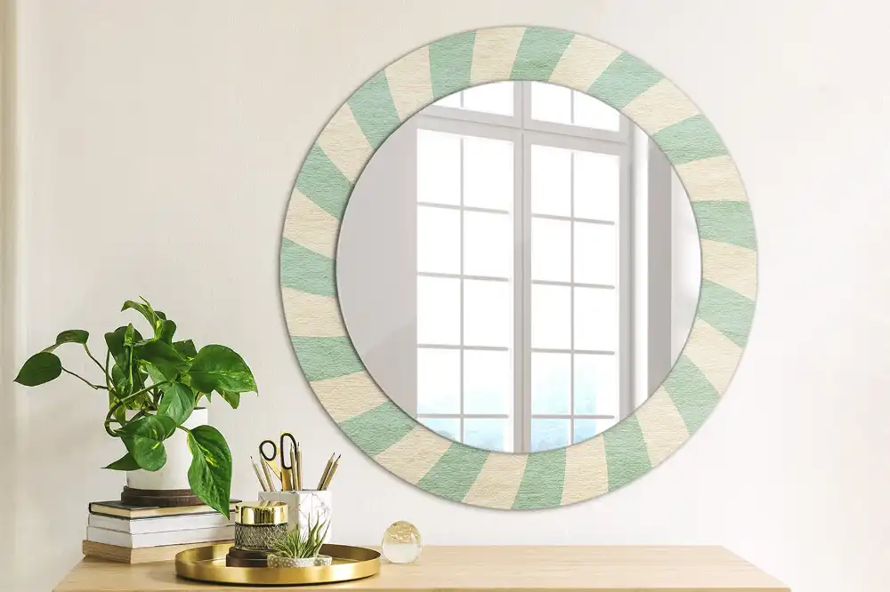 Spiegel rund Retro-Pastellmuster
