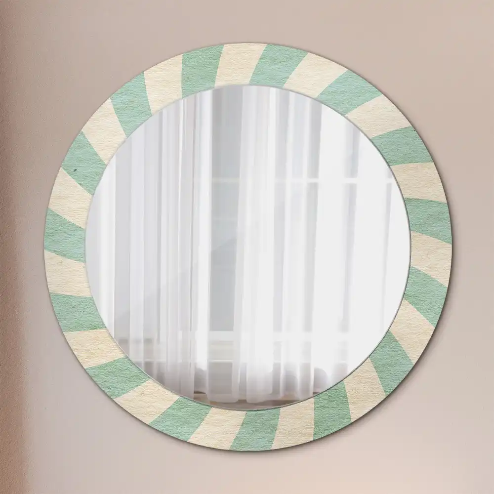 Spiegel rund Retro-Pastellmuster