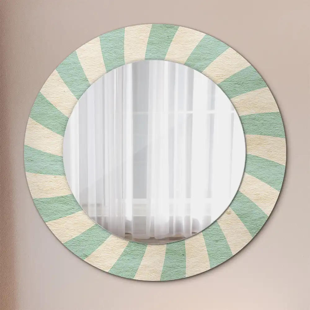 Spiegel rund Retro-Pastellmuster