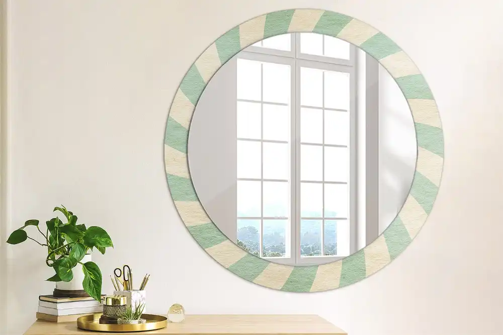 Spiegel rund Retro-Pastellmuster