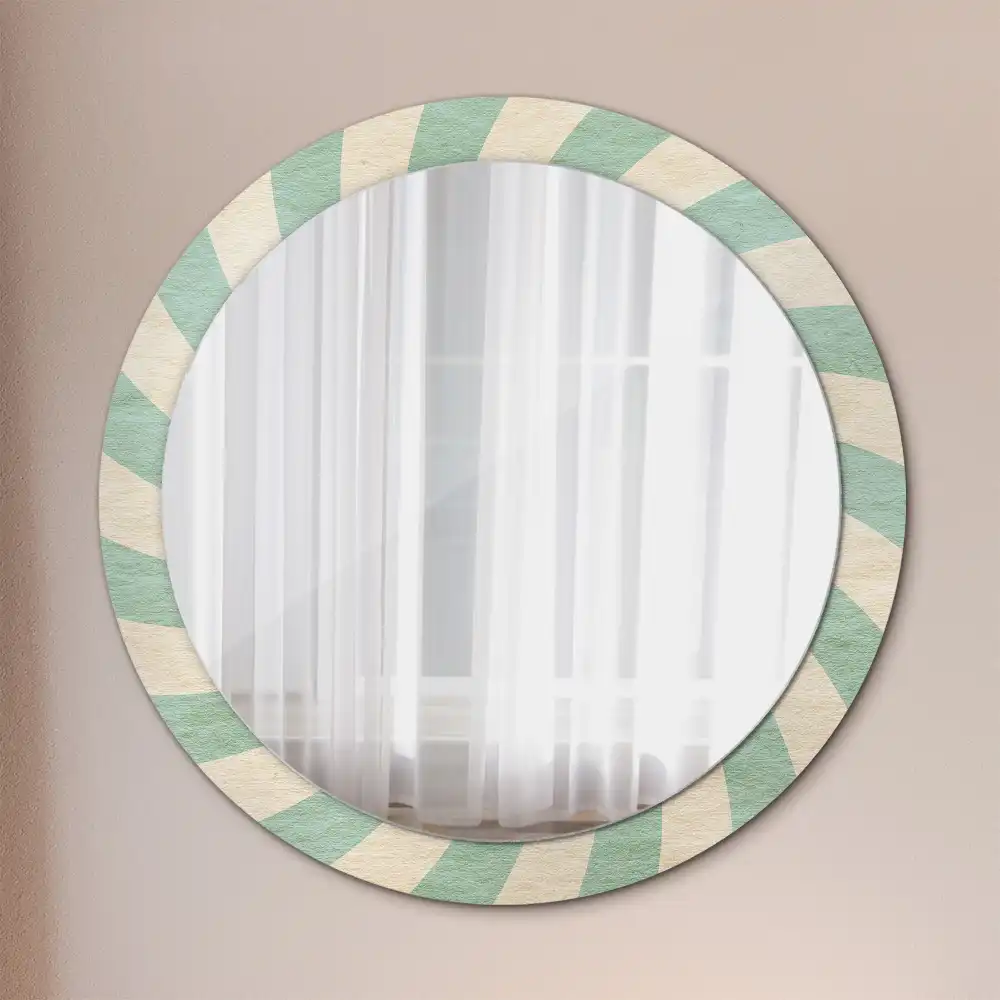 Spiegel rund Retro-Pastellmuster