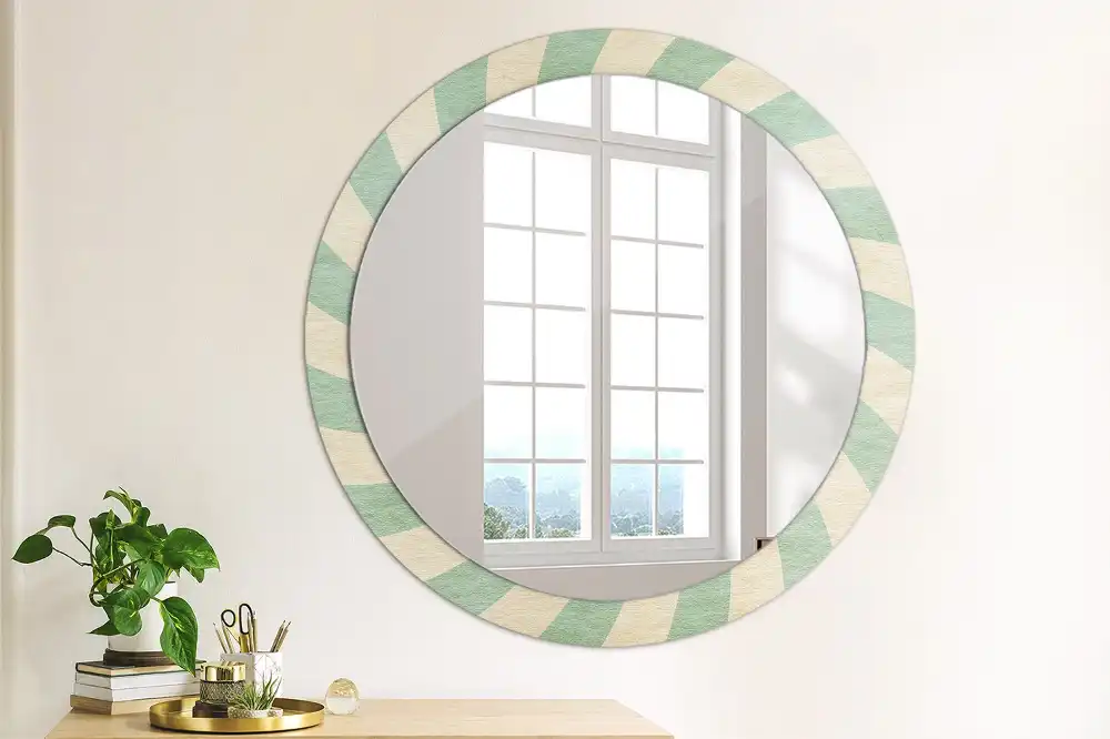 Spiegel rund Retro-Pastellmuster