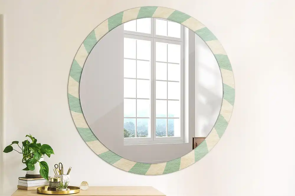 Spiegel rund Retro-Pastellmuster