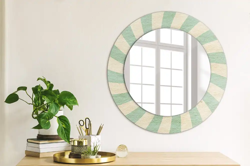 Spiegel rund Retro-Pastellmuster