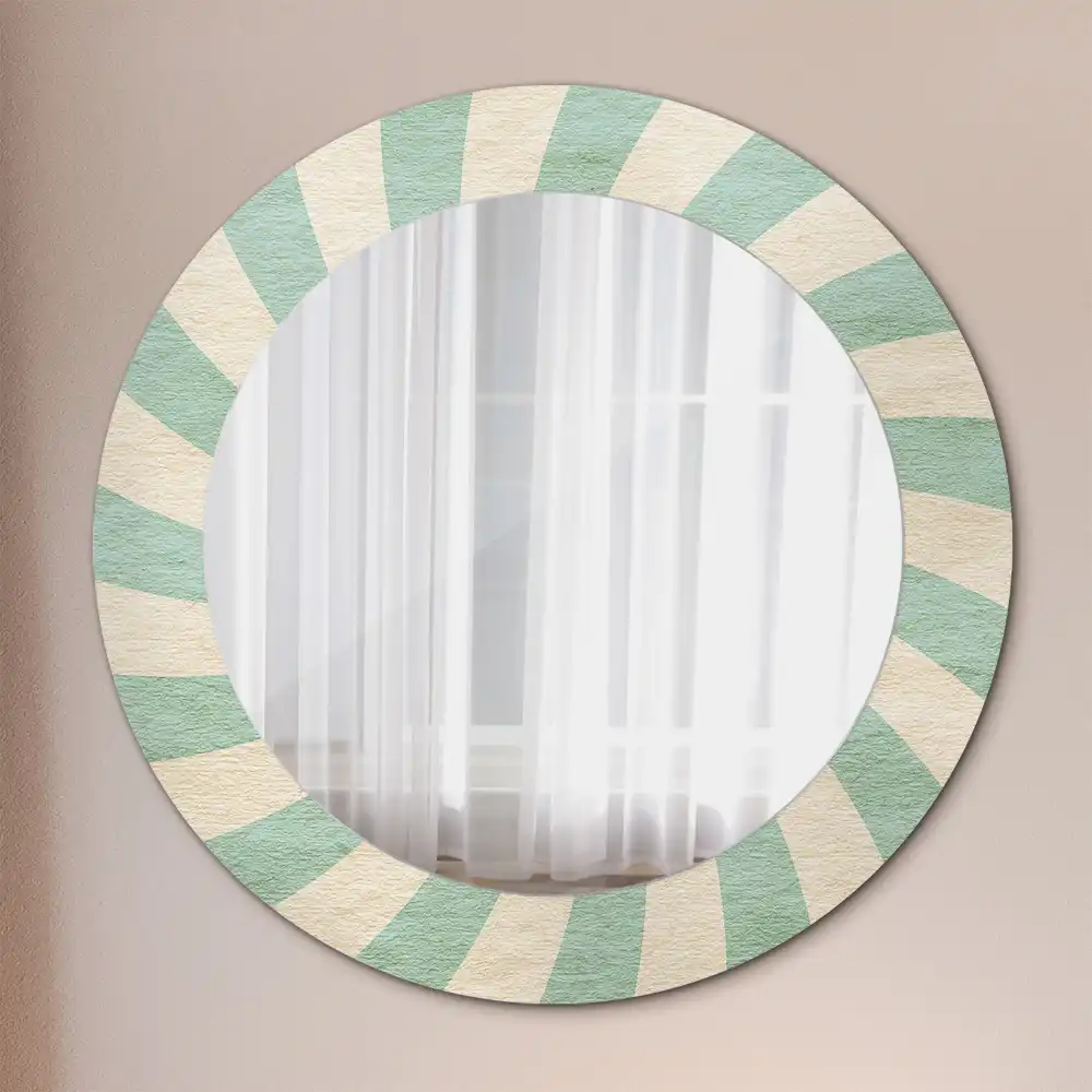 Spiegel rund Retro-Pastellmuster