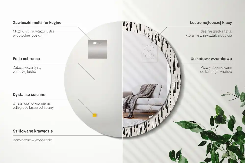 Runden spiegel Streifenmuster