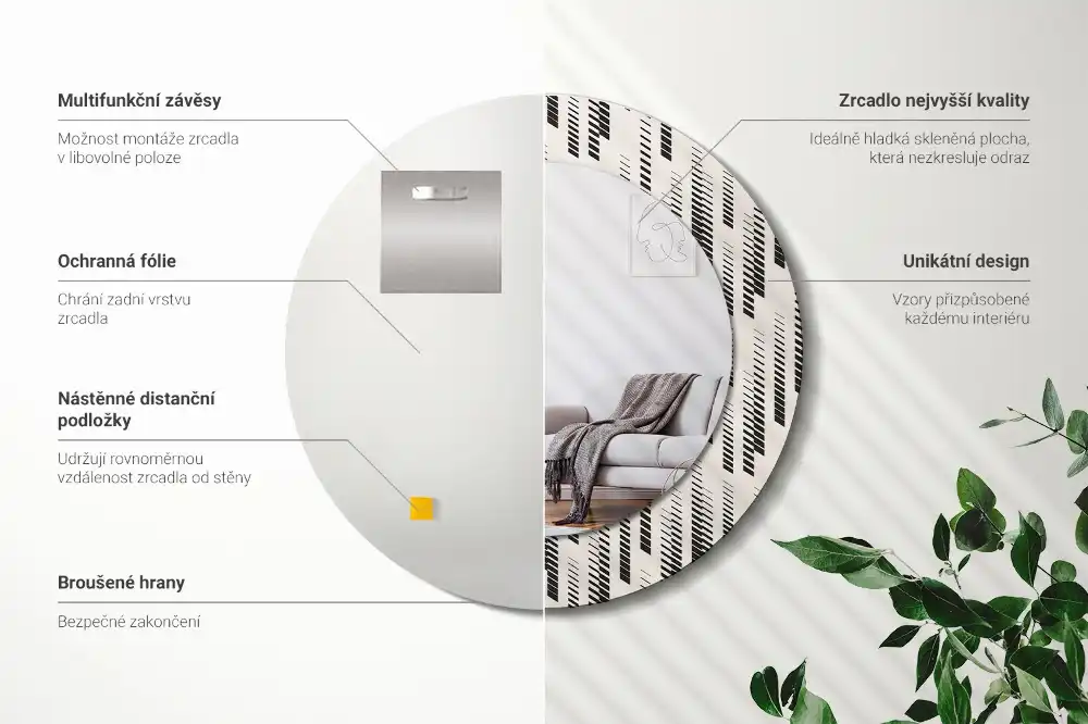 Runden spiegel Streifenmuster