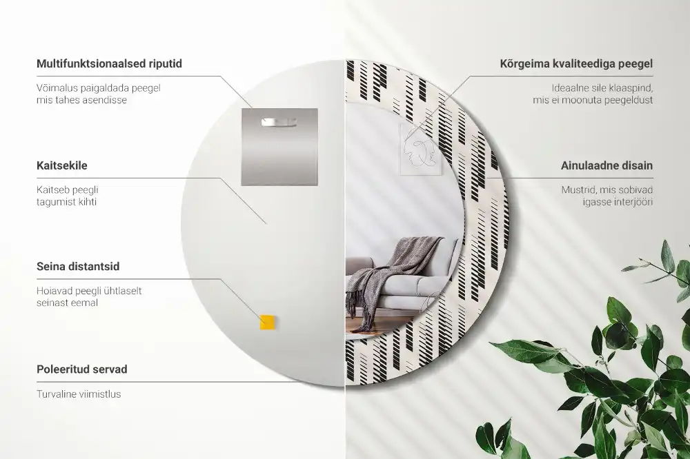 Runden spiegel Streifenmuster