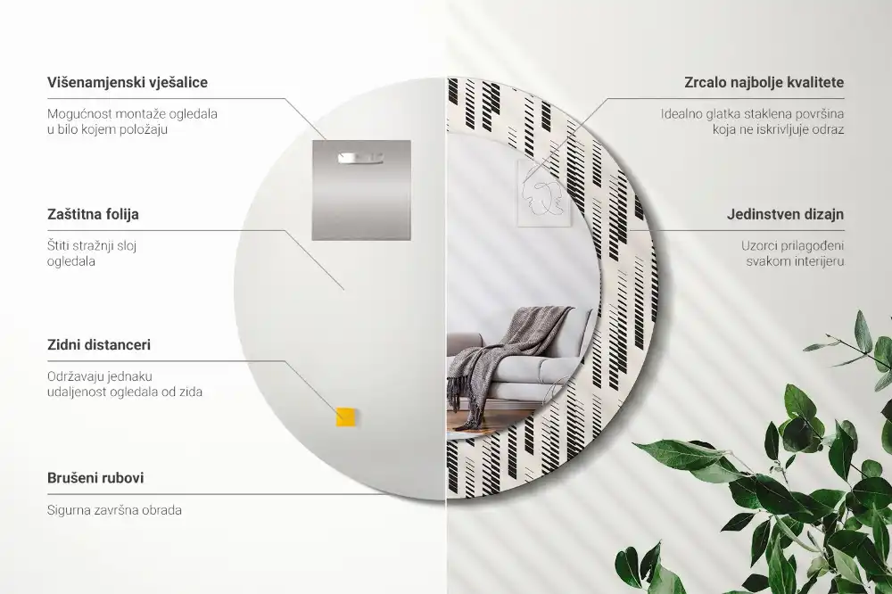 Runden spiegel Streifenmuster