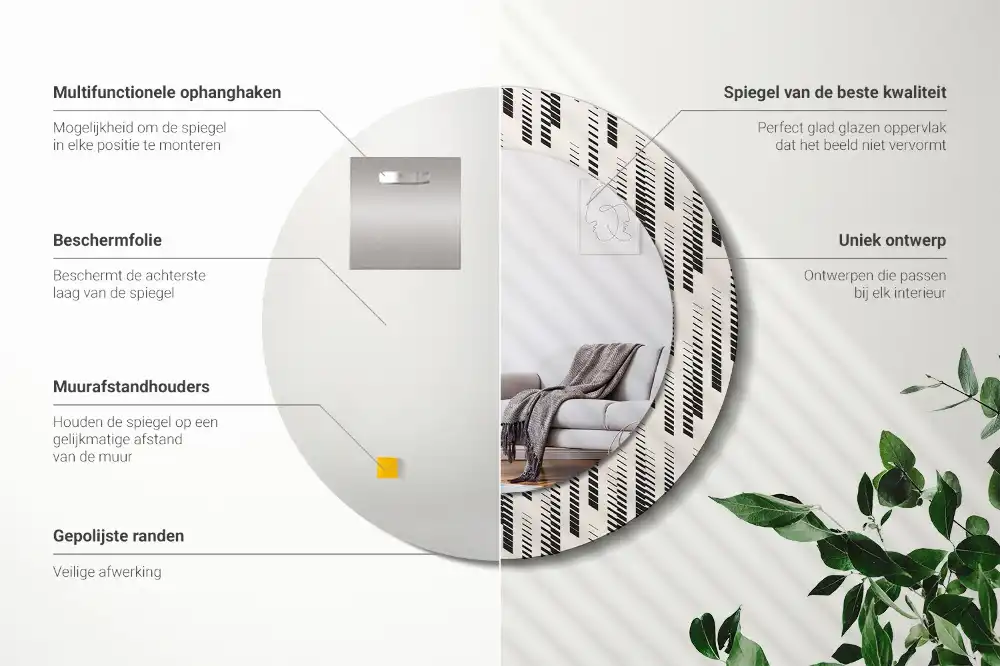 Runden spiegel Streifenmuster