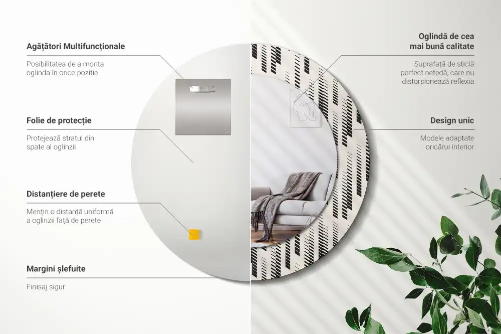 Runden spiegel Streifenmuster