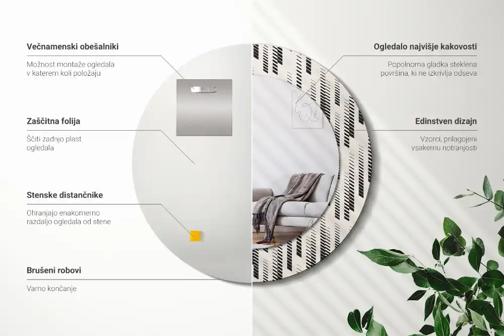 Runden spiegel Streifenmuster