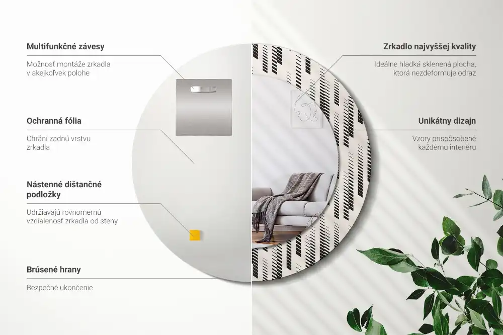 Runden spiegel Streifenmuster