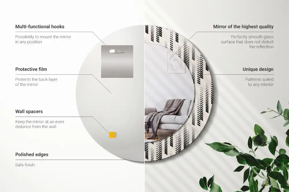 Runden spiegel Streifenmuster