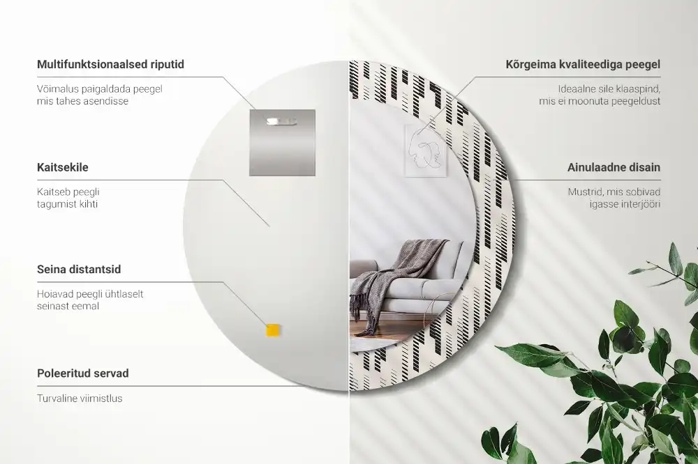 Runden spiegel Streifenmuster