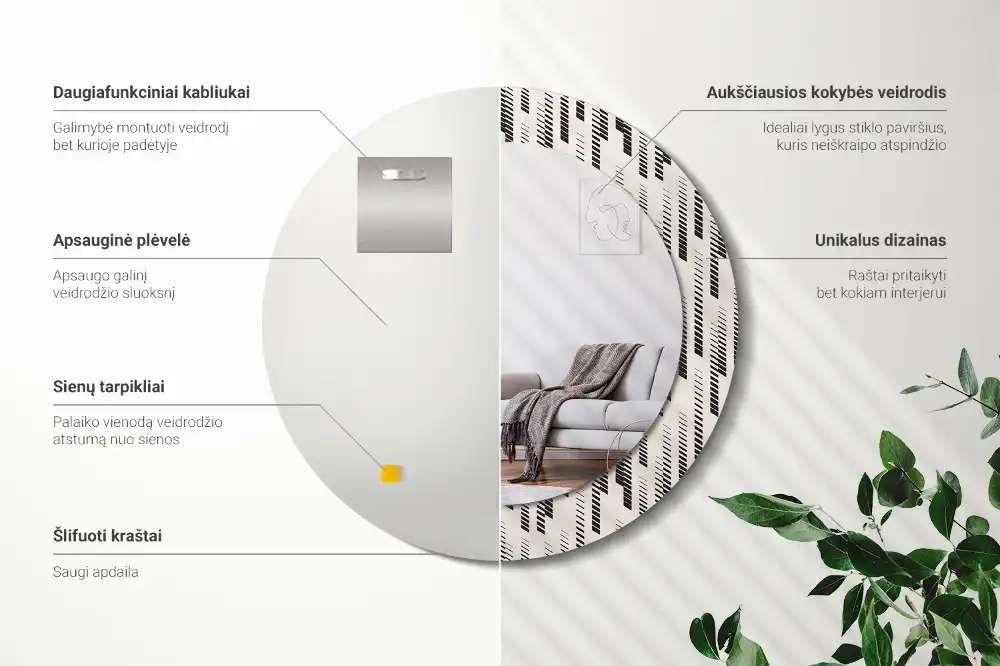 Runden spiegel Streifenmuster