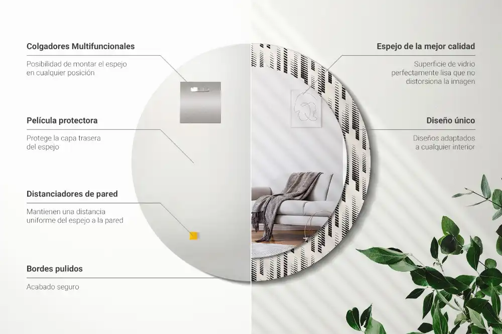 Runden spiegel Streifenmuster