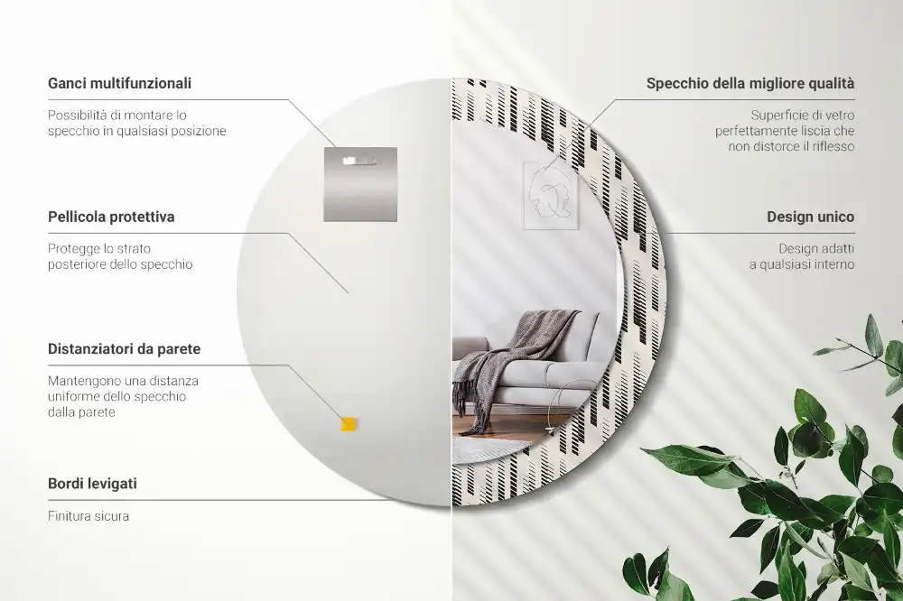 Runden spiegel Streifenmuster