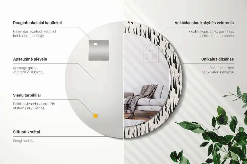 Runden spiegel Streifenmuster