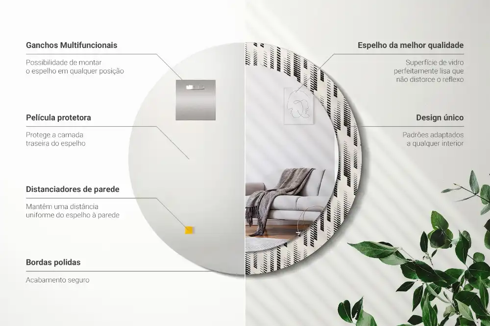 Runden spiegel Streifenmuster