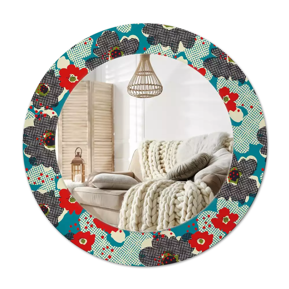 Runden spiegel Retro-Blumenmuster