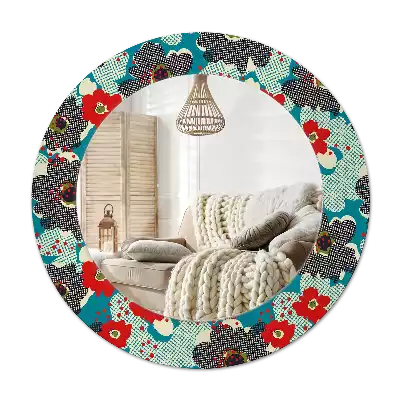 Runden spiegel Retro-Blumenmuster