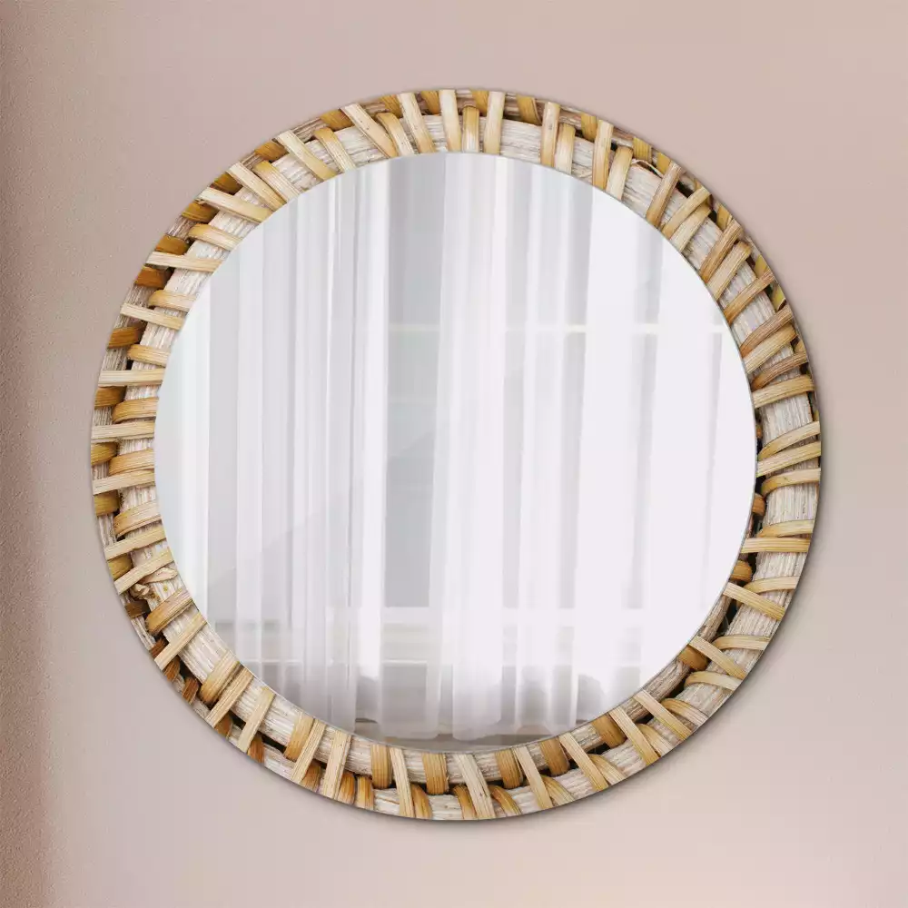 Spiegel rund Geflecht