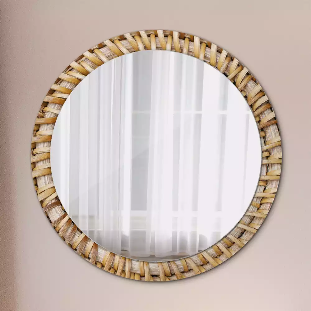 Spiegel rund Geflecht