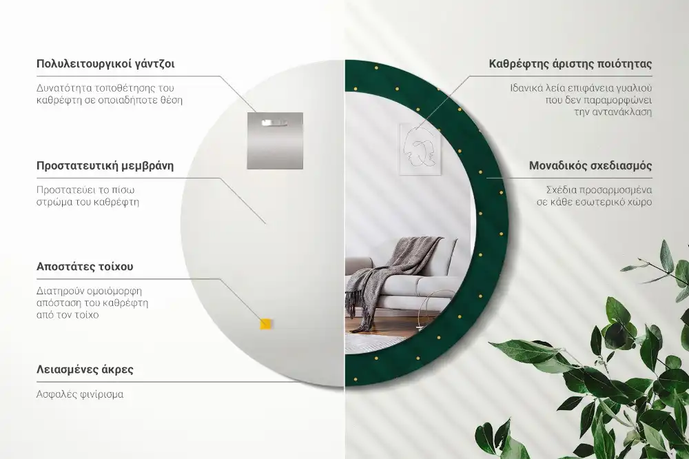 Runden spiegel Steppmuster