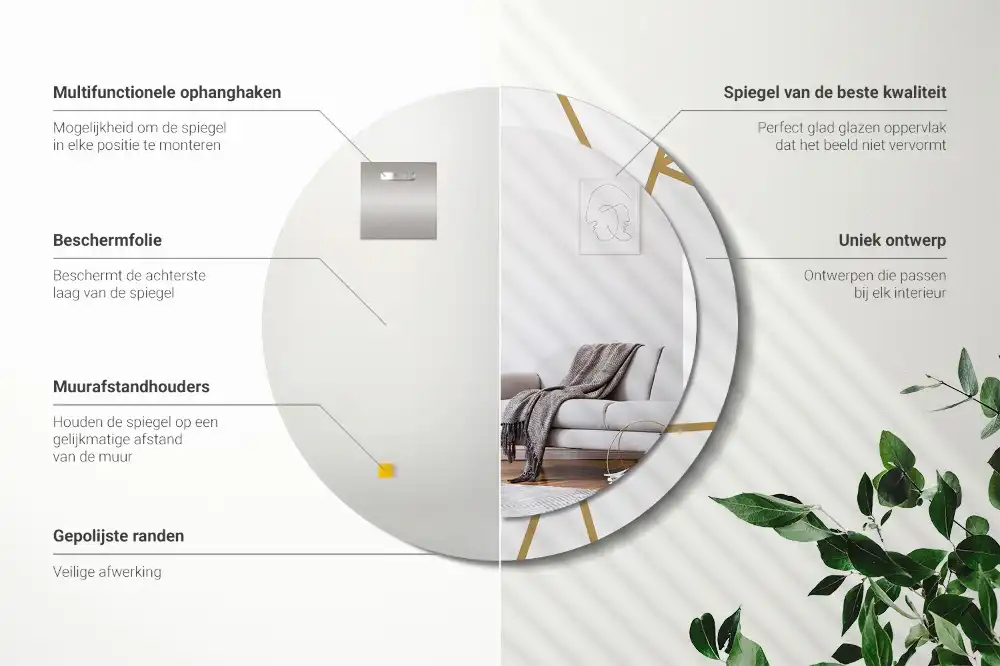 Spiegel rund Linienkomposition