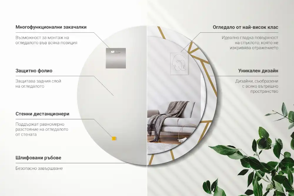 Spiegel rund Linienkomposition