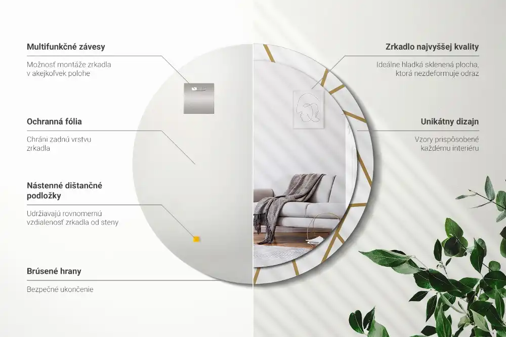 Spiegel rund Linienkomposition