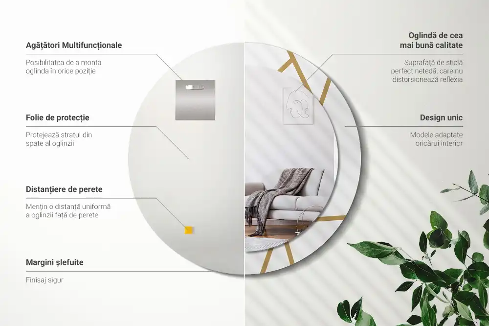 Spiegel rund Linienkomposition