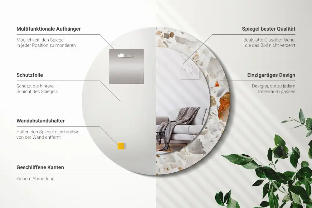 Runden spiegel Terrazzo-Stil