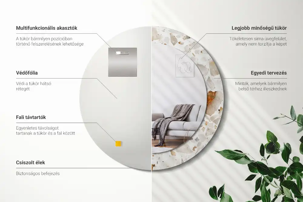 Runden spiegel Terrazzo-Stil