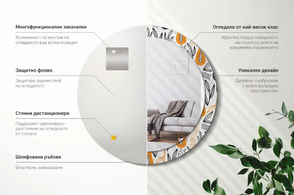 Spiegel rund Papayas